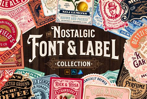 No downloads required. . Nostalgic font and label collection vk